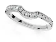 Round Lab-Grown Diamond Pavé Contour Wedding Band | Raised Rails | Platinum