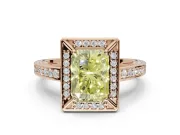 Radiant Cut Sectioned Halo Engagement Ring Setting for a Fancy Yellow Lab-Grown Diamond | Rose Gold
