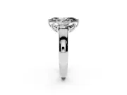 Fancy Black Three-Stone Marquise Cut Diamond Ring Set in Silver with Matching Prong Settings and Plain Band