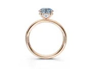 Round Hidden Halo Engagement Ring Setting for a Fancy Blue Lab-Grown Diamond | Rose Gold