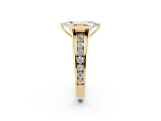 Marquise Half Bezel Solitaire Engagement Ring Setting | Graduated Channel Band | Yellow Gold