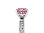 Cushion Cut Vintage Engagement Ring Setting for a Fancy Pink Lab-Grown Diamond | Sterling Silver