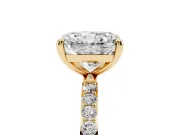 1.5 Carat Radiant Cut Lab-Grown Diamond Solitaire Engagement Ring | Pavé Shoulders | Yellow Gold