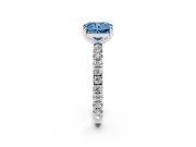 Radiant Cut Pavé Solitaire Engagement Ring Setting for a Fancy Blue Lab-Grown Diamond | Sterling Silver