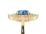 Round Engagement Ring Setting for a Fancy Blue Lab-Grown Diamond | Yellow Gold - Design NV-24790