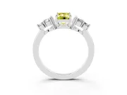 Emerald Cut Cluster Side Stone Engagement Ring Setting for a Fancy Yellow Lab-Grown Diamond | Plain Band | White Gold