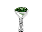 Heart-Shaped Pavé Engagement Ring Setting for a Fancy Green Lab-Grown Diamond | Platinum