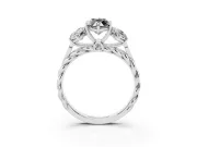 Fancy Black Marquise Cut Diamond Three-Stone Ring Set in Silver with Braided Band