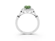 Oval Halo Engagement Ring Setting for a Fancy Green Lab-Grown Diamond | Bezel Stations | Platinum