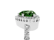 Heart-Shaped Vintage Halo Pavé Engagement Ring Setting for a Fancy Green Lab-Grown Diamond | Milgrain Border | Platinum