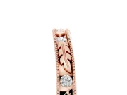Round Diamond Bezel Eternity Band Set in Rose gold with Milgrain Detailing
