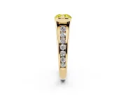 Cushion Cut Half Bezel Engagement Ring Setting for a Fancy Yellow Lab-Grown Diamond | Yellow Gold