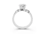 Princess Cut Diamond Solitaire Ring Set in White gold with Marquise Twist Band and Prong Setting