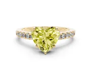 Heart-Shaped Engagement Ring Setting for a Fancy Yellow Lab-Grown Diamond | Yellow Gold - Design NV-24649