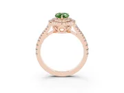 Pear-Shaped Halo Engagement Ring Setting for a Fancy Green Lab-Grown Diamond | Rose Gold - Design NV-24799