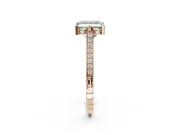 Princess Cut Vintage Cathedral Engagement Ring Setting for a Fancy Green Lab-Grown Diamond | Carved Band | Rose Gold
