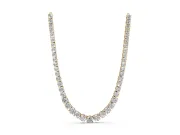 Round Lab-Grown Diamond Graduated Tennis Necklace | Four-Prong Heads | Yellow Gold
