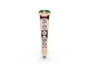 Cushion Cut Half Bezel Engagement Ring Setting for a Fancy Green Lab-Grown Diamond | Rose Gold