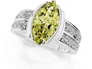 Marquise Half Bezel Engagement Ring Setting for a Fancy Yellow Lab-Grown Diamond | Sterling Silver