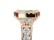 Asscher Cut Halo Engagement Ring Setting for a Fancy Yellow Lab-Grown Diamond | Graduated Channel Band | Rose Gold