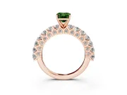 Emerald Cut Shared Prong Engagement Ring Setting for a Fancy Green Lab-Grown Diamond | Rose Gold