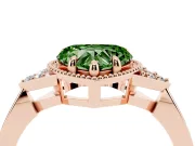 Heart-Shaped Milgrain Frame Engagement Ring Setting for a Fancy Green Lab-Grown Diamond | Rose Gold