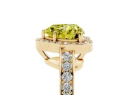 Heart-Shaped Framed Halo Engagement Ring Setting for a Fancy Yellow Lab-Grown Diamond | Yellow Gold