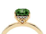 Radiant Cut Engagement Ring Setting for a Fancy Green Lab-Grown Diamond | Hidden Halo | Yellow Gold