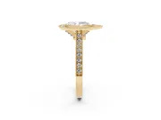 Pear-Shaped Vintage Milgrain Halo Engagement Ring Setting | Bezel Head | Yellow Gold