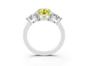 Round Cluster Side Stone Engagement Ring Setting for a Fancy Yellow Lab-Grown Diamond | Platinum