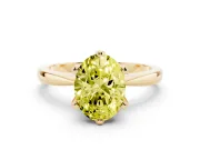 Oval Tapered Solitaire Engagement Ring Setting for a Fancy Yellow Lab-Grown Diamond | Claw Prong Head | Yellow Gold