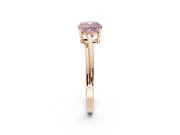 Cushion Cut Bypass Solitaire Engagement Ring Setting for a Fancy Pink Lab-Grown Diamond | Rose Gold