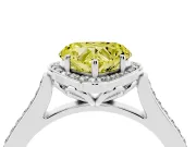 Heart-Shaped Petal Tip Halo Engagement Ring Setting for a Fancy Yellow Lab-Grown Diamond | Pavé Band | Sterling Silver