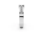 Asscher Cut Channel-Set Engagement Ring Setting for a Black Center | Wide Band | Sterling Silver
