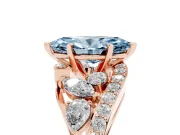 Marquise Bypass Pavé Engagement Ring Setting for a Fancy Blue Lab-Grown Diamond | Rose Gold
