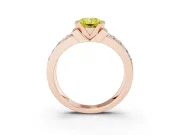 Radiant Cut Half Bezel Engagement Ring Setting for a Fancy Yellow Lab-Grown Diamond | Channel Band | Rose Gold