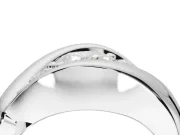 Cushion Cut Three Stone Bypass Engagement Ring Setting | Sculpted Crossover Band | Platinum