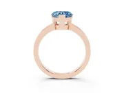 Heart-Shaped Solitaire Engagement Ring Setting for a Fancy Blue Lab-Grown Diamond | Flat Tab Prongs | Rose Gold