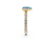 Pear-Shaped Pavé Engagement Ring Setting for a Fancy Blue Lab-Grown Diamond | Yellow Gold