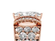 Marquise Vintage Milgrain Pave Engagement Ring Setting | Crescent Side Rows | Rose Gold