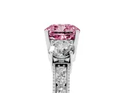 Cushion Cut Engagement Ring Setting for a Fancy Pink Lab-Grown Diamond | Sterling Silver - Design NV-24907