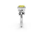 Radiant Cut Floral Halo Engagement Ring Setting for a Fancy Yellow Lab-Grown Diamond | Platinum