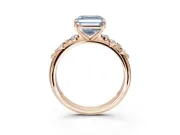 Asscher Cut Graduated Solitaire Engagement Ring Setting for a Fancy Blue Lab-Grown Diamond | Rose Gold