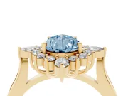 Pear-Shaped Engagement Ring Setting for a Fancy Blue Lab-Grown Diamond | Yellow Gold - Design NV-24790