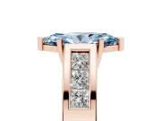 Marquise Channel-Set Engagement Ring Setting for a Fancy Blue Lab-Grown Diamond | Rose Gold