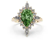 Pear-Shaped Engagement Ring Setting for a Fancy Green Lab-Grown Diamond | Yellow Gold - Design NV-24790