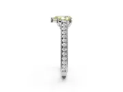 Pear-Shaped Vintage Pavé Engagement Ring Setting for a Fancy Yellow Lab-Grown Diamond | Sterling Silver