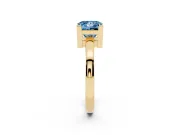 Princess Cut Solitaire Engagement Ring Setting for a Fancy Blue Lab-Grown Diamond | Flat Tab Prongs | Yellow Gold