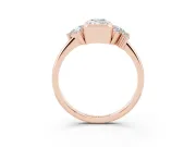 Radiant Cut Pear Side Stone Cluster Engagement Ring Setting | Bezel Frame | Rose Gold