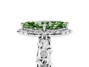 Marquise Leaf Halo Engagement Ring Setting for a Fancy Green Lab-Grown Diamond | Platinum